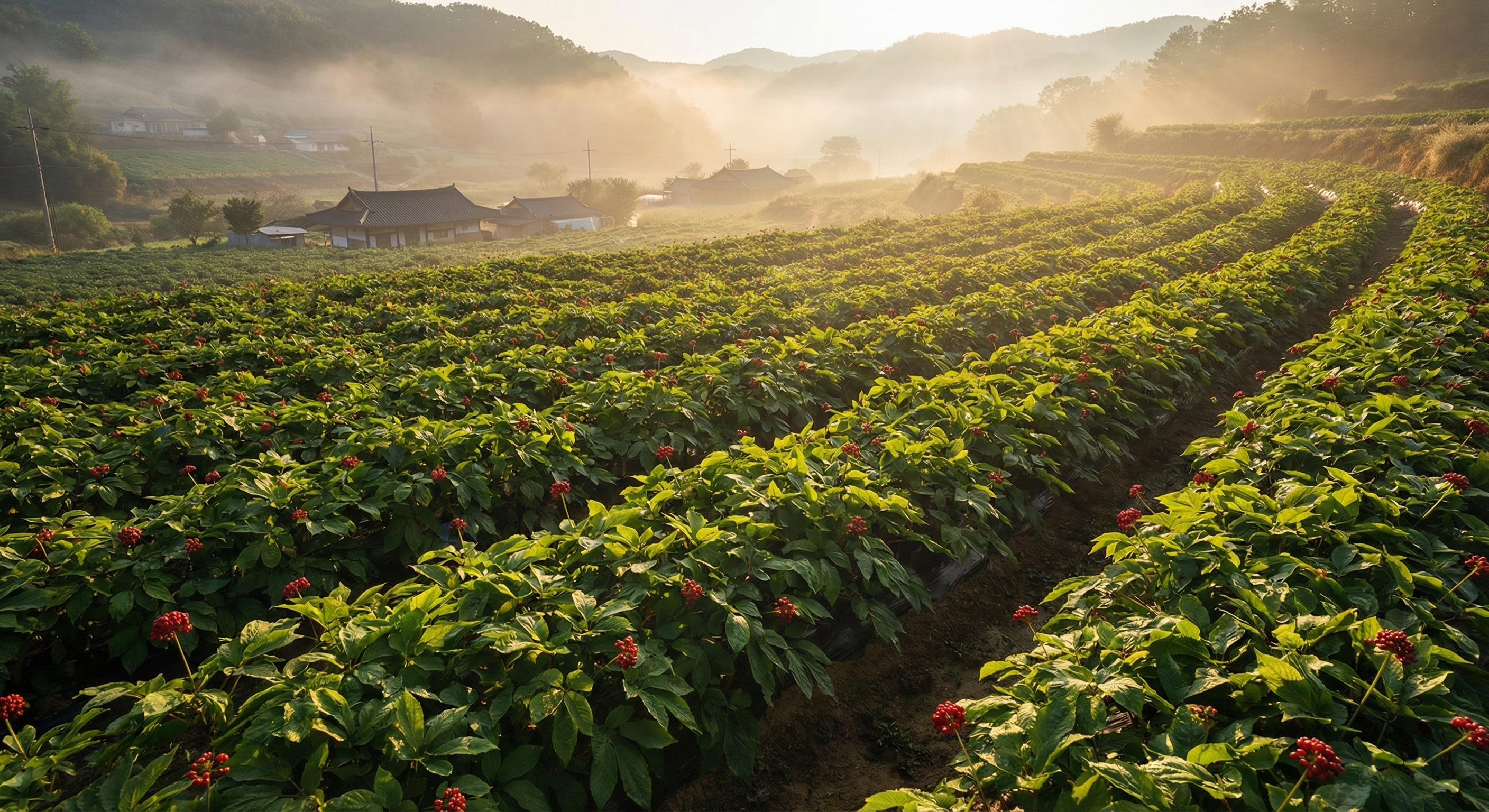 인삼밭 배경 이미지
